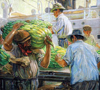 Louis Oscar Griffith's "Unloading the Banana Boats, New Orleans Dock,†achieved $113,000, setting an auction record for the artist.