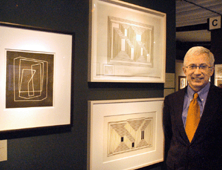 Joseph Goddu of Hirschl & Adler Galleries, New York City, with a selection of works by Josef Albers.
