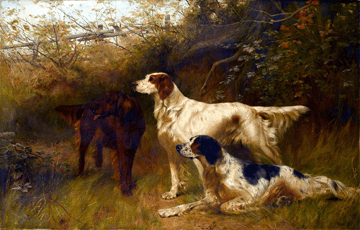 Best in show at the sale was Thomas Blinks' "Setters,†oil on canvas, signed and dated 1893, 36 by 55½ inches, sold for $94,250.