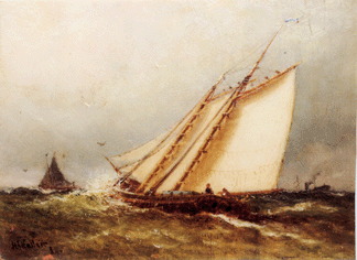 A marine scene by Hendricks A. Hallett achieved $4,700.