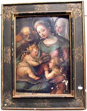 Found in a basement, the Sixteenth Century religious painting on panel sold for $23,000.