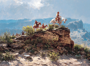 Olaf Wieghorst, "American Nomads,†was the top lot of the auction when it attained $66,000.