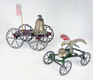 Patriotic bell toys by Gong Bell of East Hampton.
