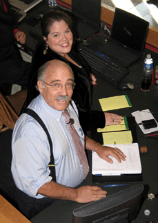 Pook & Pook auctioneers and appraisers Ron Pook and Kellie M. Seltzer at the podium as the sale began.