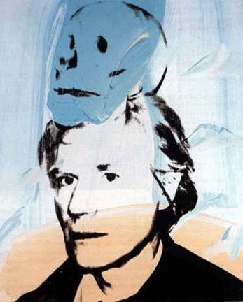 Concerned about his mortality in the wake of a near fatal shooting, spurred by discussions with Wyeth about anatomy and utilizing his collection of skulls, Warhol created the foreboding "Self-Portrait with Skull†in 1977. Collection of Phyllis Wyeth. ©2006 Andy Warhol Foundation for the Visual Art / ARS, New York City. 