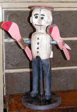 This whirligig of a sailor from Martha's Vineyard was offered in the booth of River Country Antiques, New Hope, Penn. 
