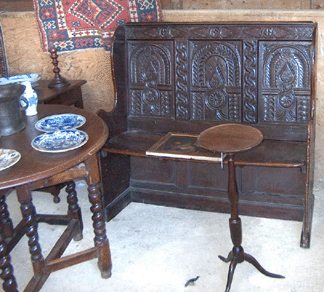 The Jacobean settle bench was priced at $3,200.