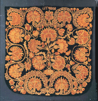 Bed rug, attributed to Deborah Leland Fairbanks (1739‱791) and unidentified family member, Littleton, N.H., 1803, wool, 101 by 96 inches. Gift of Cyril Irwin Nelson in honor of Joel and Kate Kopp.