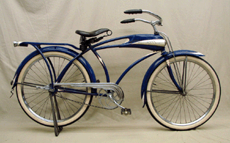 A 1937 Roadmaster Supreme boys bicycle with original paint and Art Deco lines to match the body's streamlining, sold for $14,300.