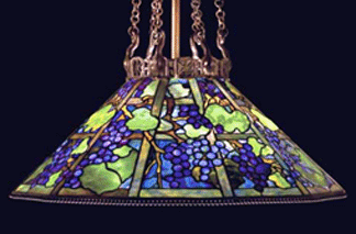 Tiffany Studios, "Grape†leaded glass and bronze chandelier, circa 1905, made $312,000.