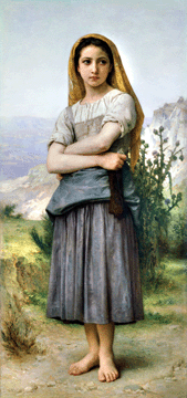 William Bouguereau (French, 1825‱905), "Young Girl,†1886, oil on canvas, 63 by 30 inches, Museum of Fine Arts, Springfield, Mass., gift of Dr and Mrs S.E. Coen.