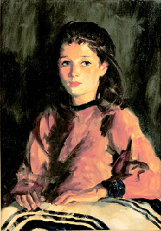Robert Henri (American, 1865‱929), "Portrait of Mary Patton,†1927,  oil on canvas, 281/8 by 20 inches, The Philbrook Museum of Art, Tulsa, Okla., promised gift of The Maurice DeVinna Charitable Trust.