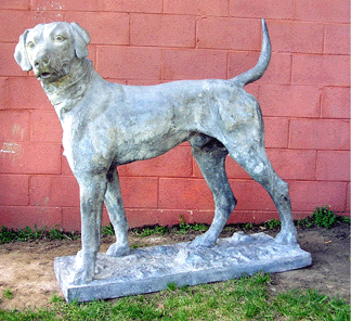 An antique zinc dog by Fiske achieved $12,000.