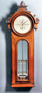 "Rarity and great condition often make a horse race,†Skinner clocks specialist Robert Cheney observed of this E. Howard & Co. No. 36 Wall Regulator, sold to the phone for $143,500. The price is an auction record for the form and, to Cheney's knowledge, for a Howard clock. The circa 1889 Boston timepiece is a deluxe example in remarkable condition. A Howard No. 10, or figure eight, wall clock sold several lots later for what was also an auction record, $12,925.