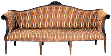 The Federal mahogany sofa carved by Samuel McIntire attracted wide attention and sold for an auction record of $167,250. 