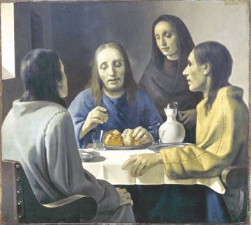 Arguably the most famous forgery, "Christ and His Disciples,†is painted in the style of Vermeer. Van Meegeren, the forger, cleverly couched it as an early work by the artist, a period that was a lacuna in art scholarship. Painted in 1937, it was not definitively declared a forgery until after World War II.