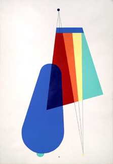 American-born Man Ray, who played an important role in Société Anonyme activities, created diverse avant-garde works, such as this colorful screen print, "Revolving Doors,†1926.