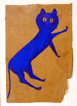 The top lot of the sale was this painting on original found cardboard by Alabama folk artist Bill Traylor (1856‱947) that sold for $42,550.