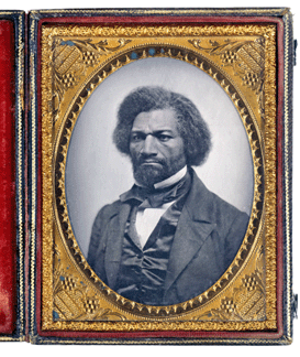 An unidentified artist photographed Frederick Douglass in this 1856 ambrotype, picturing him as he was: a dignified, strong, well-dressed abolitionist writer, orator and agitator. National Portrait Gallery, Smithsonian Institution.