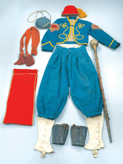 A Civil War Zouave complete uniform (and accoutrements) †the uniform of W. Beriah Chandler, Battle of Gettysburg, Little Round Top, realized $125,475.