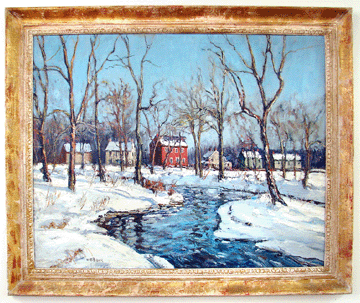 Bucks County Impressionist Walter Emerson Baum set a new record with his oil, "The Miller Sellersville-Winter Friedensville,†in exhibition size that attained $97,750.
