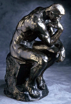 Auguste Rodin, "The Thinker,†modeled in 1880, reduced in 1903. Cast number and date of cast unknown, bronze. Iris and B. Gerald Cantor Foundation Collection, promised gift to the North Carolina Museum of Art .