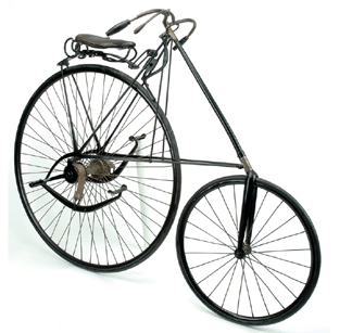 A circa 1884 Star "Pony†high-wheel bicycle with 38-inch rear wheel, made by H.B. Smith Co., Smithville, N.J., the model considered America's first safety bicycle, sold for $10,450.