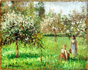 Camille Pissarro, "Apple Trees in Bloom, Éragny,†circa 1900, oil on panel. John C. Whitehead collection, courtesy of Achim Moeller Fine Art, New York City.
