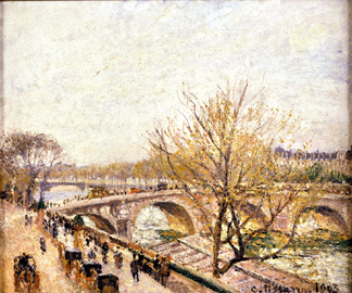 Camille Pissarro, "The Pont-Royal, Bright Cloudy Weather (Fourth Series),†1903, oil on canvas. Collection of Simone and Alan Hartman. ₩2007 The Jewish Museum, Wit McKay photo