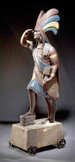 A cigar store Indian attributed to Thomas V. Brooks brought $34,500.