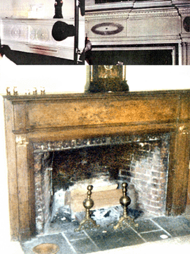 Shown here are three of the seven Nineteenth Century wood fireplace mantels reported stolen from a home in Sloatsburg, N.Y. 