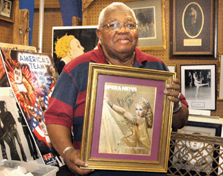 G. Ross Irving Autographs, New York City. Dealer George Ross shows a signed cover of Opera News magazine featuring Beverly Sills, who died this summer.