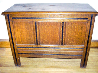 A Massachusetts blanket chest, circa 1760, brought a solid $8,800. 