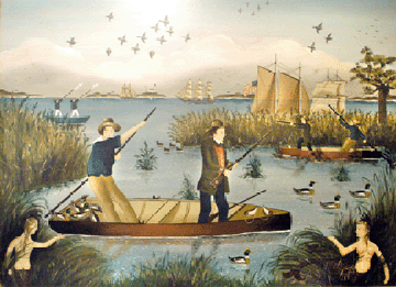 Leading the auction was the Ralph Cahoon duck hunters painting that sold for $126,000.