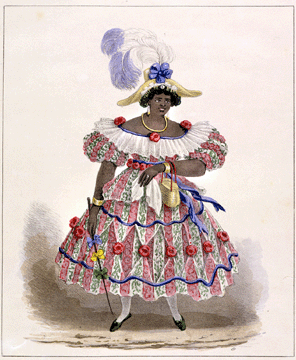 Isaac Mendes Belisario, "Queen Maam,†from "Sketches of Character, In Illustration of the Habits, Occupation, and Costume of the Negro Population in the Island of Jamaica,†Kingston, published by the artist, 1837, three parts, hand colored lithographs, Yale Center for British Art, Paul Mellon Collection.