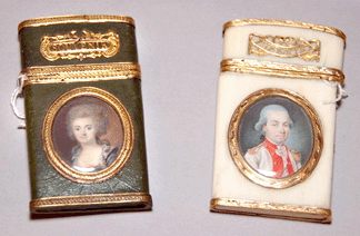 Two French gilt metal-mounted cases, "Souvenir D'Amitie,†$950.