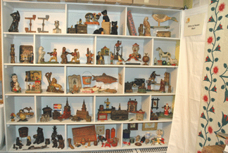 Antique and vintage toys galore filled a display by Otto and Susan Hart, Arlington, Vt.