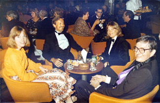 "It was exciting to be with him and personally witness his discovery of a place he had previously only read about,†Jane Nylander, center rear, recalls of an Antiques Magazine lecture cruise to the South Seas with Crossman in 1969. Foreground from left, Elisabeth D. Garrett, Crossman, Christine Vining Crossman and Wendell Garrett. Rear, opposite Jane Nylander is Richard Nylander.
