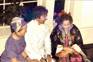 Carl Crossman with his mother, Hazel, left, and his friend and client Nina Fletcher Little, right.