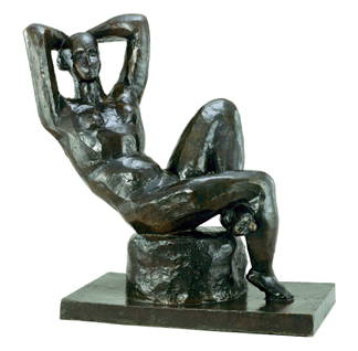 Measuring more than 30 inches in height, Matisse's bronze "Large Seated Nude,†1922‱929 (cast 1930), represents a culmination of the artist's long search for just the right pose for his monumental nudes. It is one of 18 Matisse sculptures in the Cone collection formed by Dr Claribel Cone and Miss Etta Cone of Baltimore, Md. Baltimore Museum of Art.