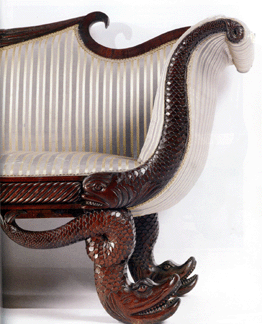 "It's the best of the best,†Maine dealer Seth Thayer said of this Philadelphia classical carved mahogany dolphin-footed sofa. Thayer and New York dealer Margaret Caldwell bought the sofa for a private client for $253,000.