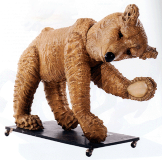 Thirteen carousel figures from the estate of collector Charlotte Dinger included this rare circa 1904 Charles Looff teddy bear. It went to a collector for $85,000 ($70/75,000).