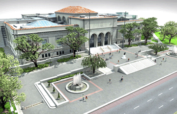 Even before its renovation, the DIA's 1927 building, designed by architect Paul Cret, was an impressive structure housing a world-class art collection. The addition of a new wing adds to the grandeur of the already impressive DIA, joining the original building and North and South wings.