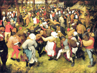 Flemish painter Peter Bruegel the Elder's lively "The Wedding Dance,†circa 1566, conveys his fascination with and ability to capture scenes of peasant life in his native land.