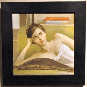 Bo Bartlett, "Alexis in the Library,†2007, oil on panel, 23 by 23 inches. Somerville Manning Gallery, Greenville, Del.