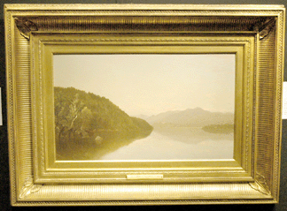 John Frederick Kensett, "Lake George,†circa 1865, oil on board, 12 by 20 inches. Questroyal Fine Art, New York City.