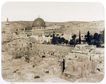 James Graham (Scottish, 1806‱869), "Jerusalem, Site of Solomon's Temple and the Wailing Wall,†1855, albumen print. Courtesy, Israel Museum, Jerusalem. 