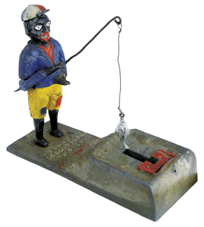 Made by Charles A. Bailey of Cobalt, Conn., circa 1880, Darky Fisherman passed through several distinguished collections before being acquired by Steckbeck. It sold in the room for $287,500 ($125/250,000.) Morphy says this Darky Fisherman is one of two known.
