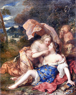 From the studio of Caspar Netscher (Dutch, 1639‱684), "Jupiter and Callisto,†sold at $16,730.