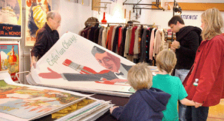 At Vintage Poster Art, Art Finkel, Monroe Township, N.J., was busy with sales. 